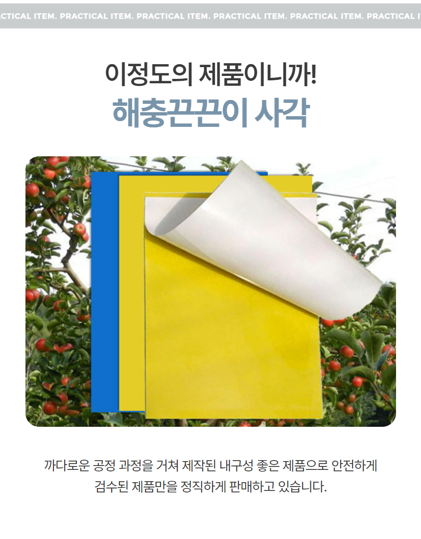 사각끈끈이 초파리 날파리 화분진드기 해충 트랩 20x30 20매 상세 이미지 3